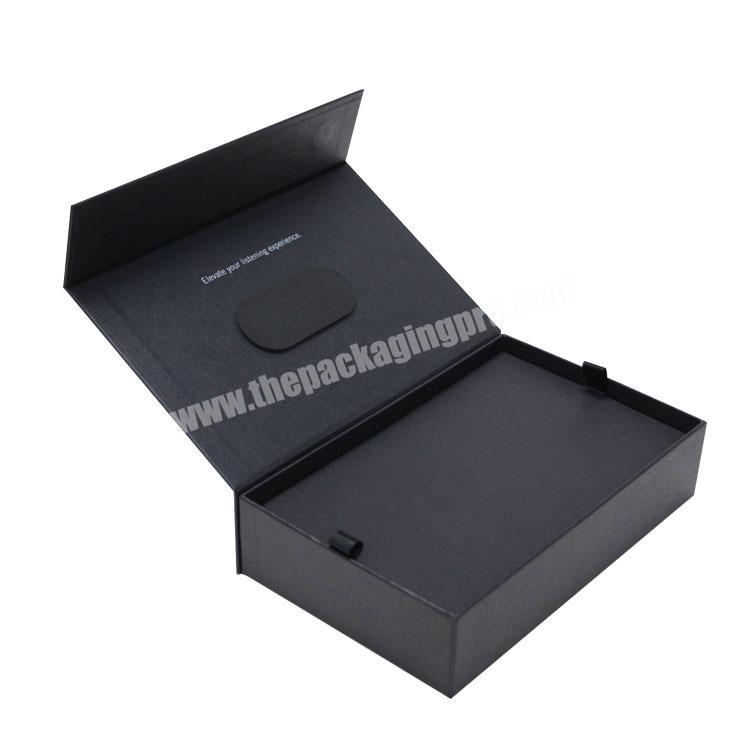 Luxury Black Rigid cardboard packaging boxes with EVA