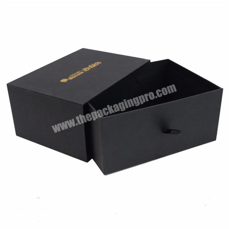 luxury black rigid packaging slide open box