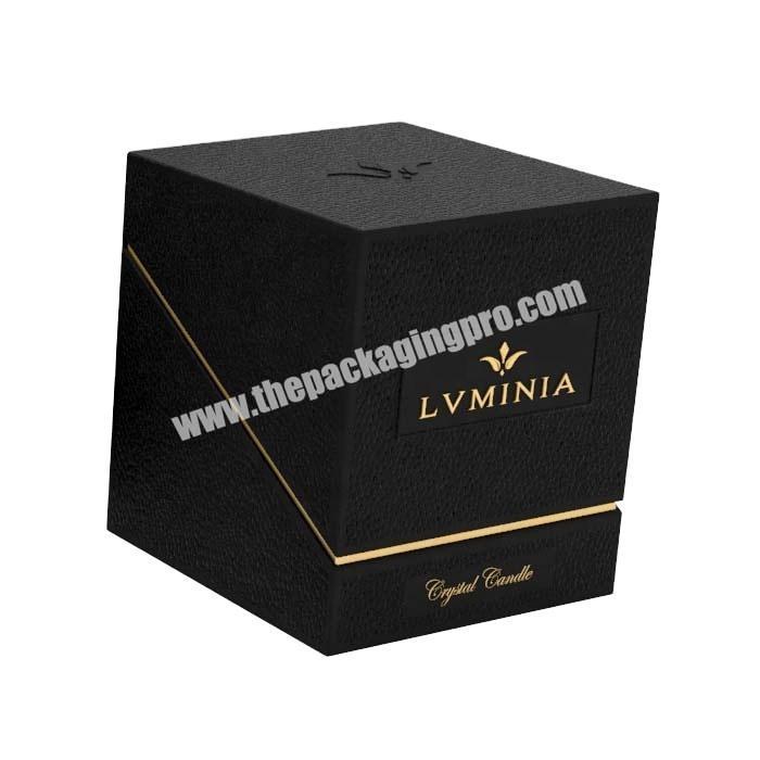 Luxury Black Square Custom Design Jar Rigid Cardboard Paper Set Empty Storage Holder Packaging Gift Candle Box With Foam Insert