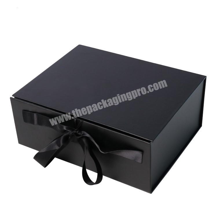 Luxury Black Wholesale Rectangle Folding Paper Cardboard Box