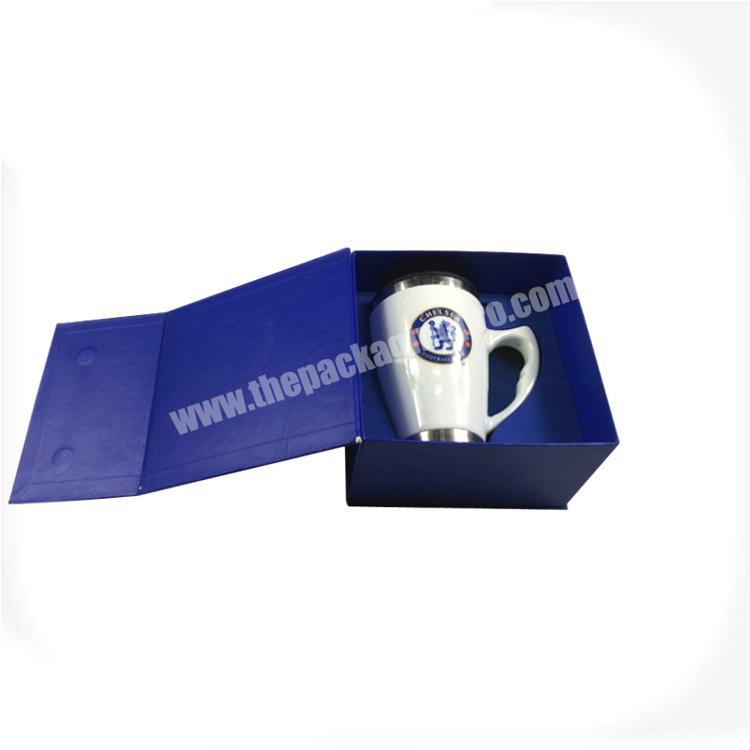 Luxury Blue Color Magcup Gift Packaging Paper Box With EVA Foam