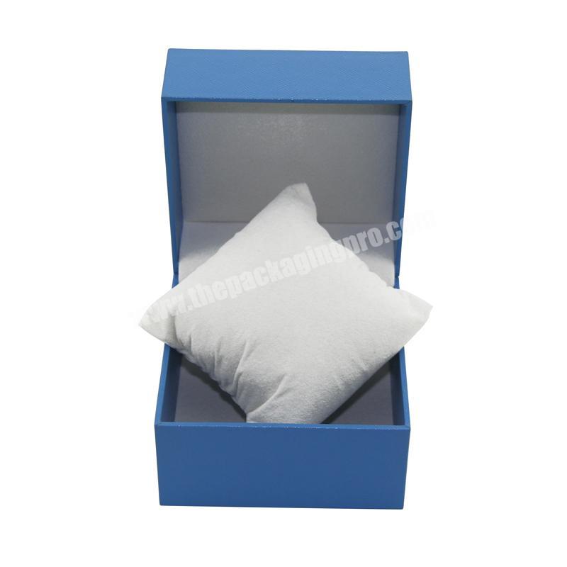 Luxury Blue Padded Paper Watch Box, Custom Logo Watch Packaging Box with Insert