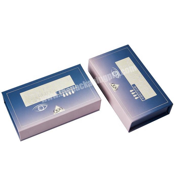 Luxury blue paper packaging gift box with magnetic lid