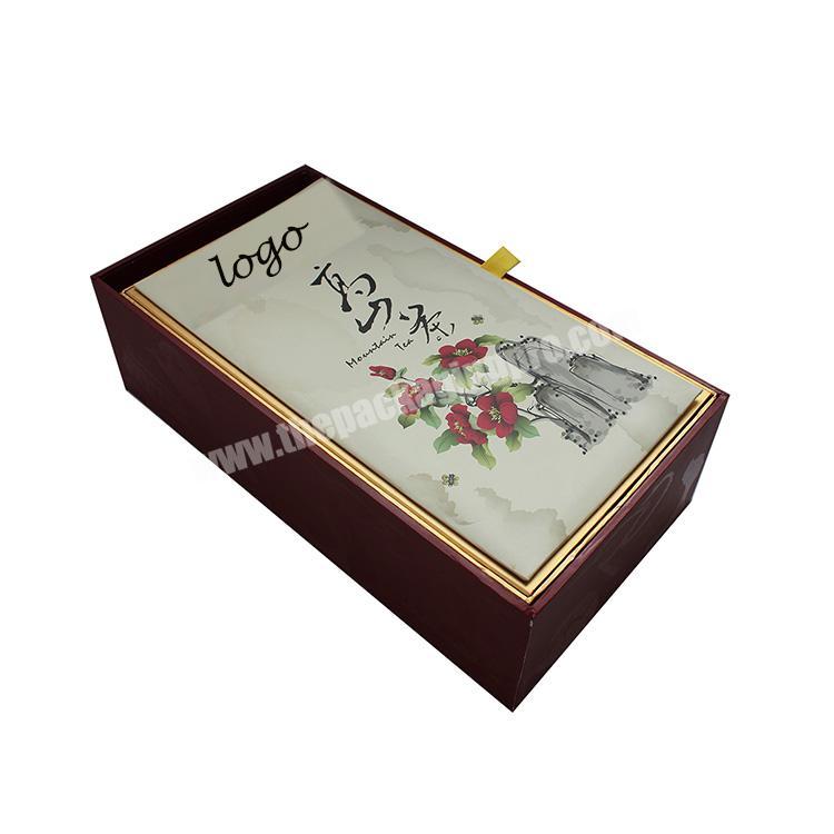 Luxury book-shaped cardboard tea tin packaging box custom
