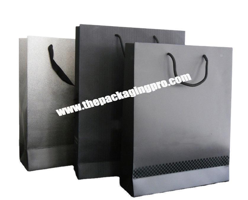 Luxury Boutique Packaging Custom Print Black Private Label Gift Paper Bag