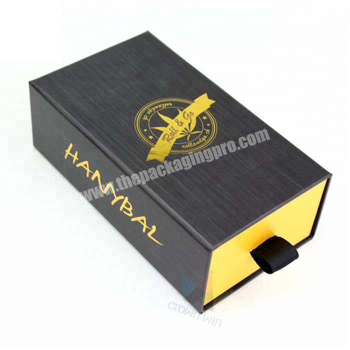 Luxury Cardboard Black Gift Box With Drawer For Jewelry