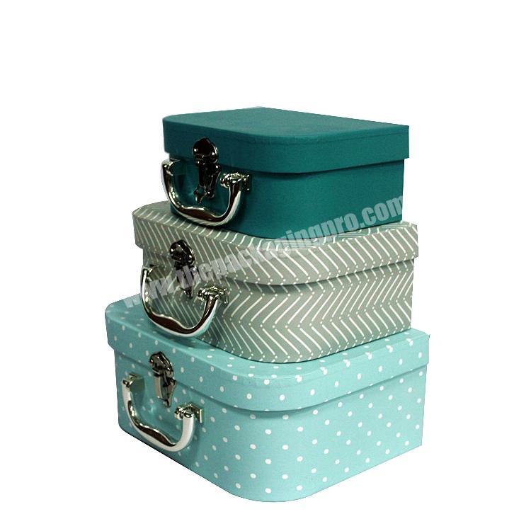 luxury Cardboard box Suitcase Boxes With Metal Handle
