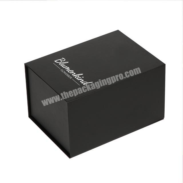luxury cardboard magnetic flower matte black gift box