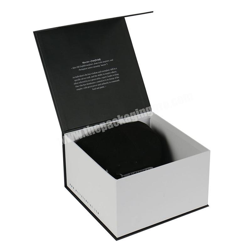 Luxury Cardboard Paper Custom Design Flip Top Magnetic Closure Foldable Flat Baseball Cap Packaging Box