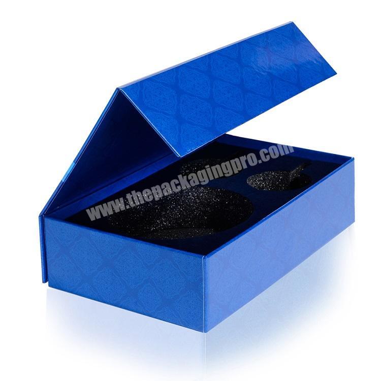 Luxury  Cardboard Paper Custom Design Magnetic Flip Sponge Foam Insert Products Packaging Gift Boxes