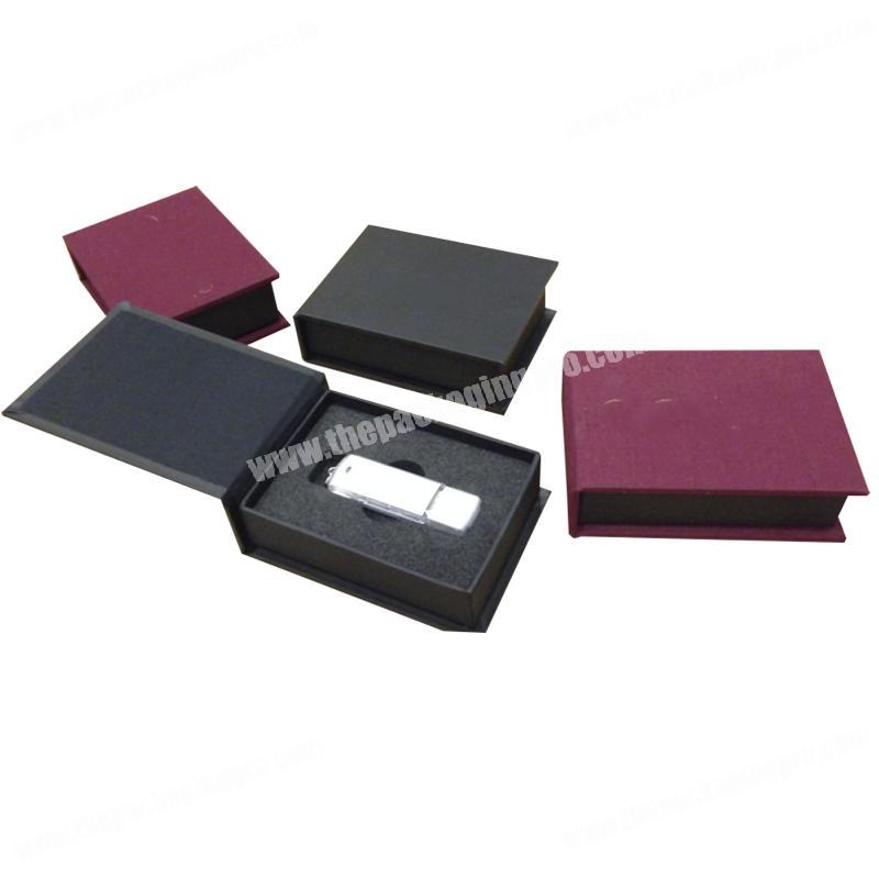 Luxury cardboard paper  foam insert magnetic closure  usb flash drive stick packaging gift boxes