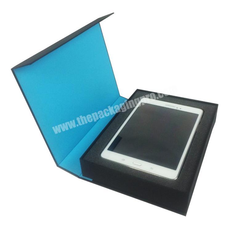Luxury Cardboard Paper Full Color Custom Design Magnetic Flip Die cut EVA Insert Cell Phone Gift Packaging Box