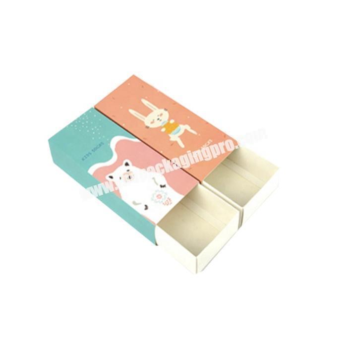 Luxury cardboard paper packaging drawer box for socks