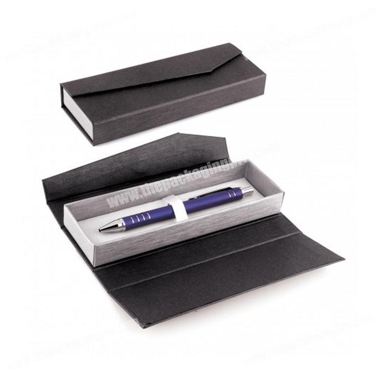 Luxury cardboard paper velvet insert magnetic closure rigid pen packaging gift boxes