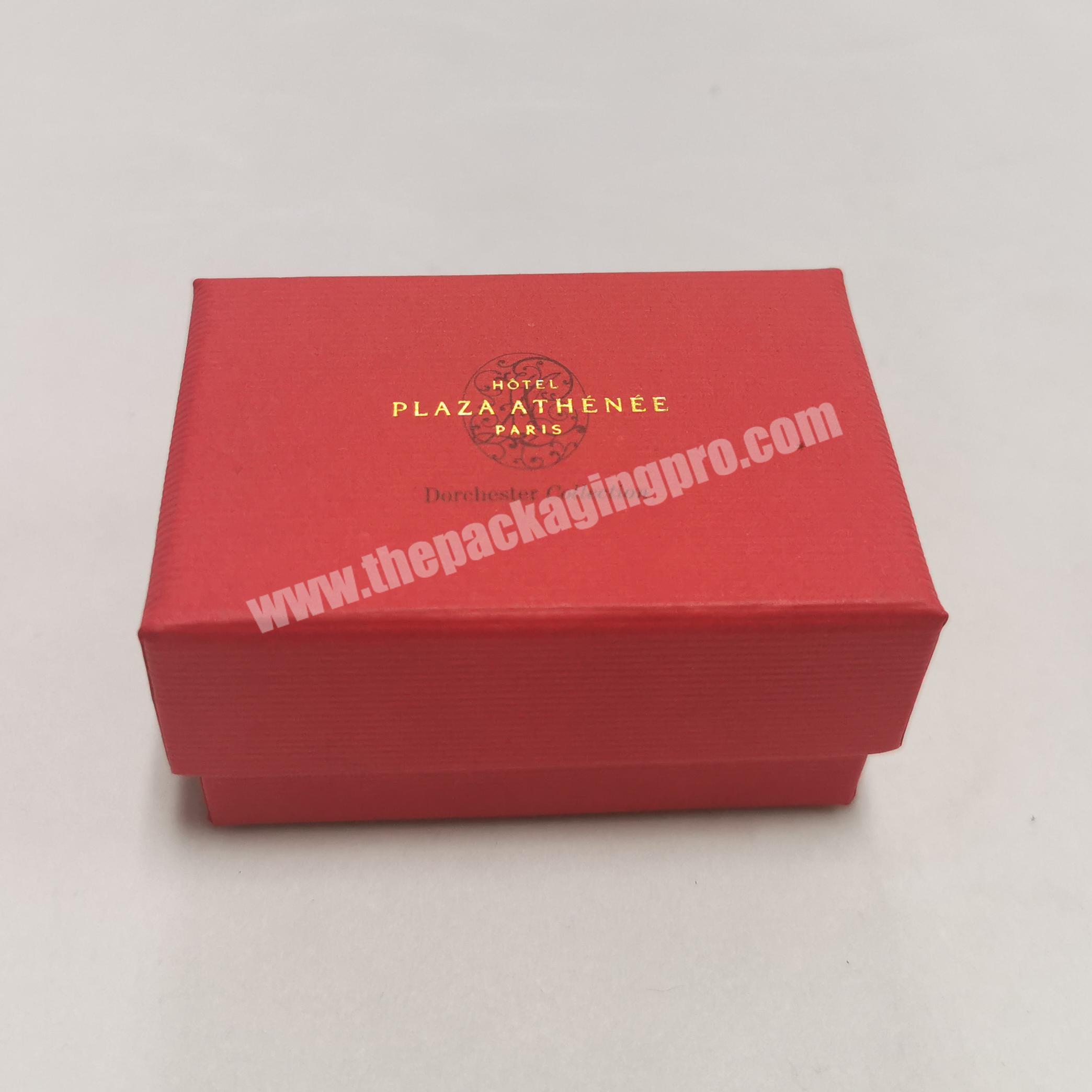 Luxury cardboard red packaging custom logo Earrings box with FOAM tray insert foil hot stamping