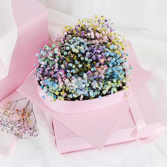 Luxury cardboard silk heart shaped flower hat gift box for roses packaging