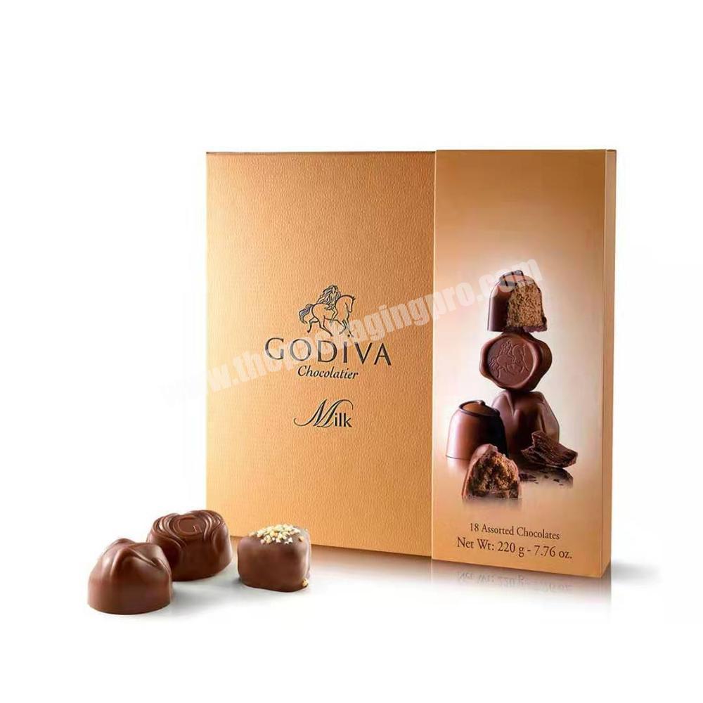 Luxury chocolate packing boxes with custom large printing logo gift box with lid