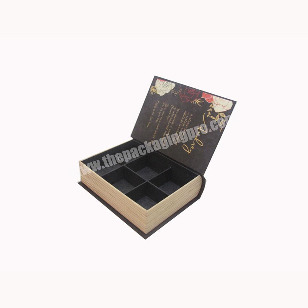 Luxury Classic Cardboard Luxury Book Jewelry Chocolate Candy Packaging Box With Inserts Logo