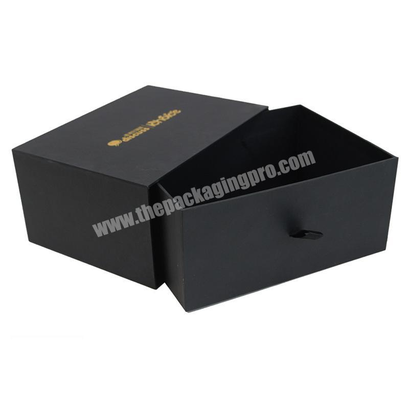 luxury clothing carton cardboard drawer packaging gift box black match box