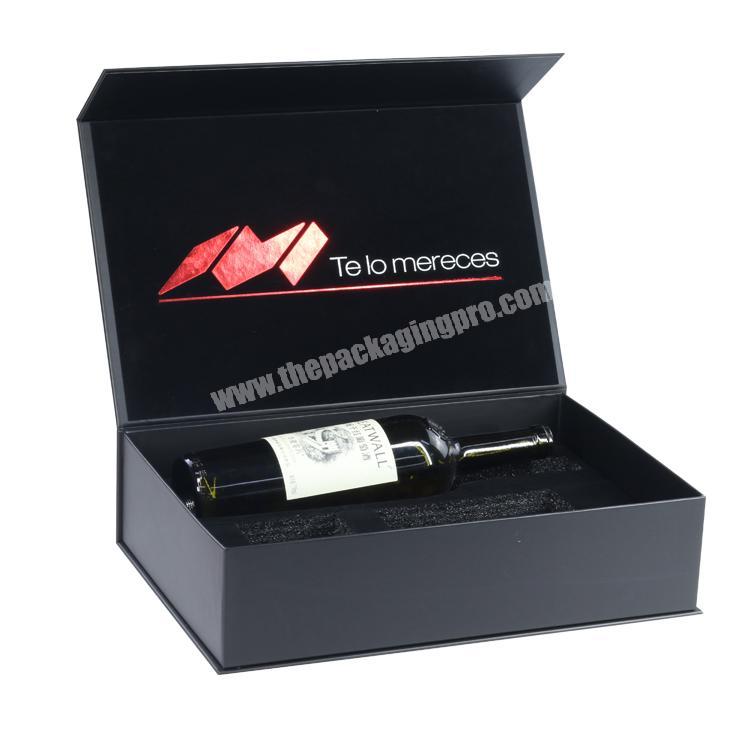 Luxury Coated Paper Cardboard Magnetic Wine Box for Bottle Packaging
