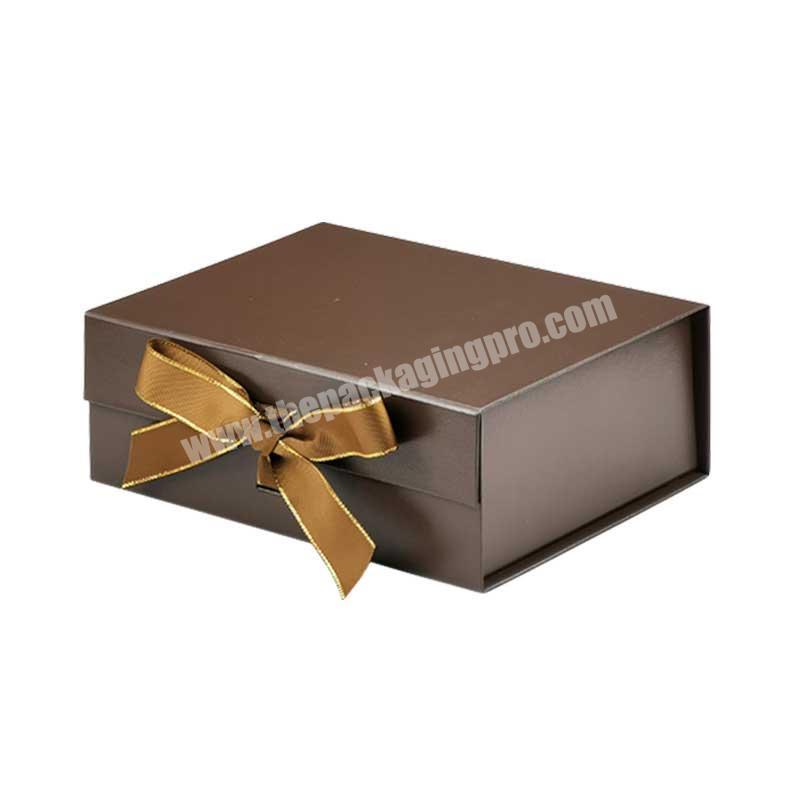 Luxury coffee color A5 size foldable magnetic gift box packaging