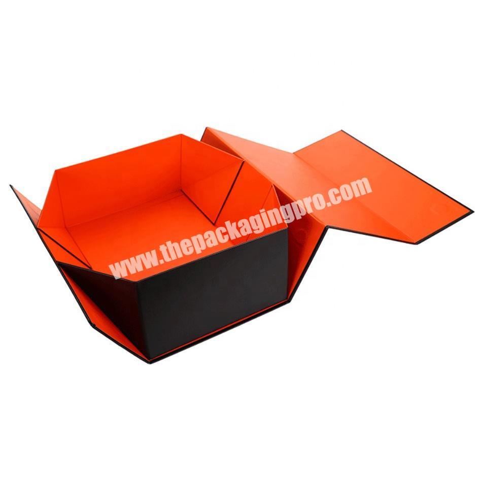 Luxury collapsible magnet rigid cardboard paper gift box for wine packaging