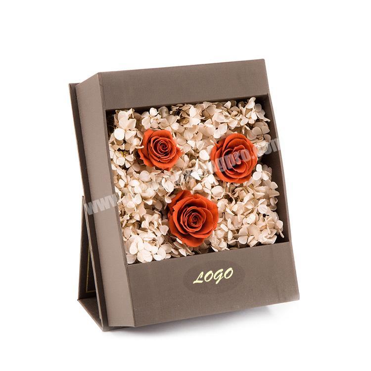 Luxury colourful custom foldable flower box package gift