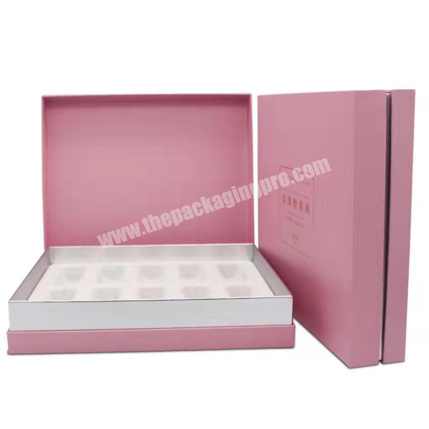 Luxury cosmetic gift perfume gift boxes with custom print pink gift packaging