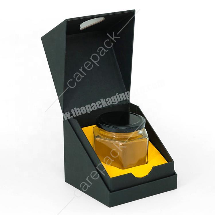 Luxury Creative Tea Honey Glass Jar  Bottle Packaging Gift Box Thick Customized Rigid Packaging