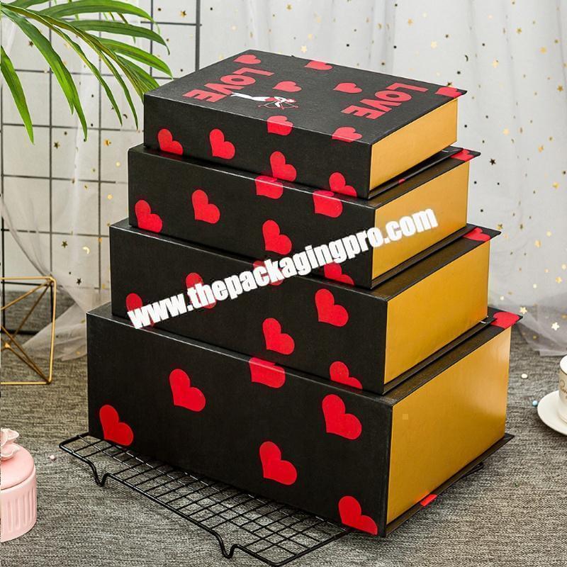 Luxury custom black lace wig packaging shipping magnetic foldable cardboard paper gift box