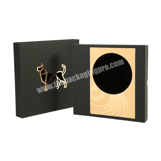 Luxury Custom Black Paper Commemorative Gift Packaging Display Coin Boxes