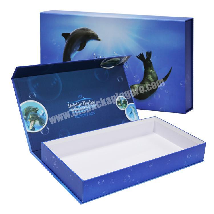 Luxury Custom Blue Display Gift Packaging Paper Box With Magnetic Closure