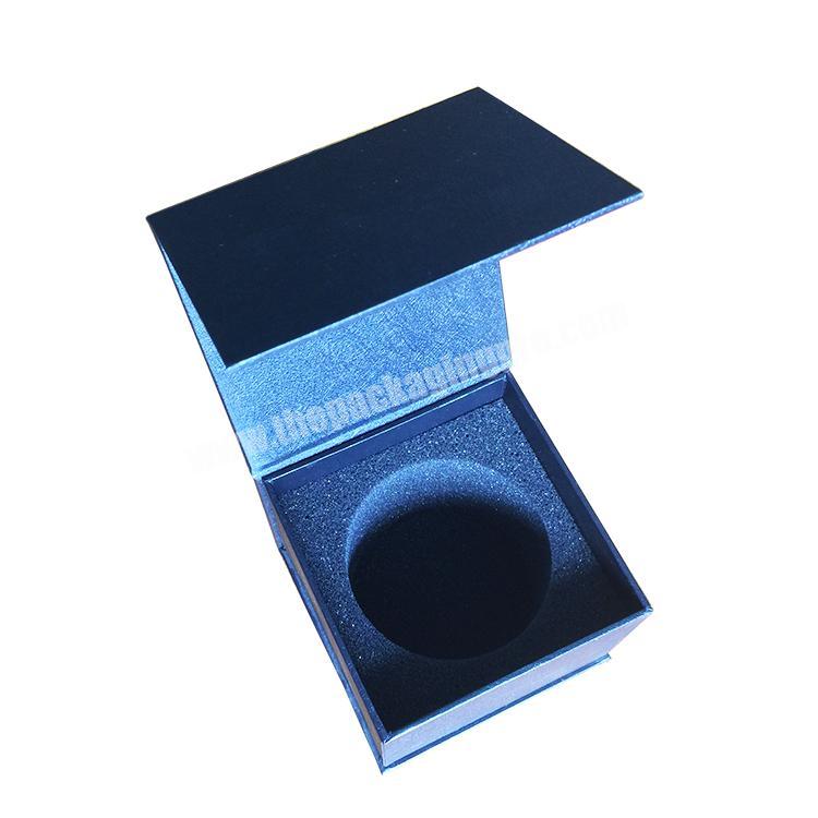 Luxury Custom Blue Fancy Paper Magnetic Cardboard Packaging Boxes with Foam Insert