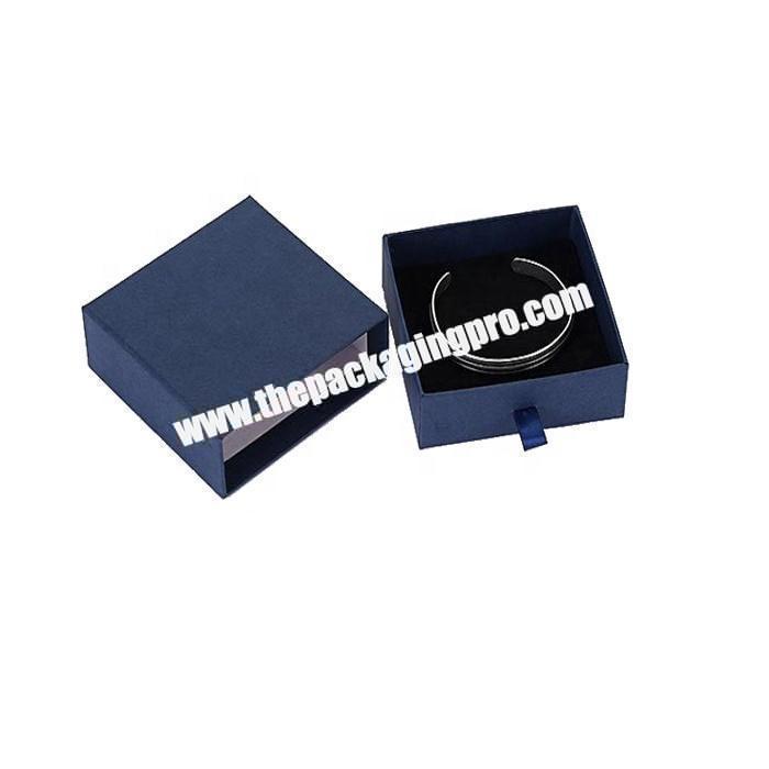 Luxury custom blue paper jewelry packaging box for bracelet