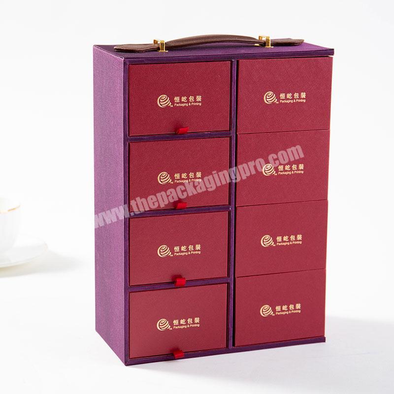 luxury custom box rigid multi-layer art paper box pro table special elegant mooncake paper packaging  box for mooncake
