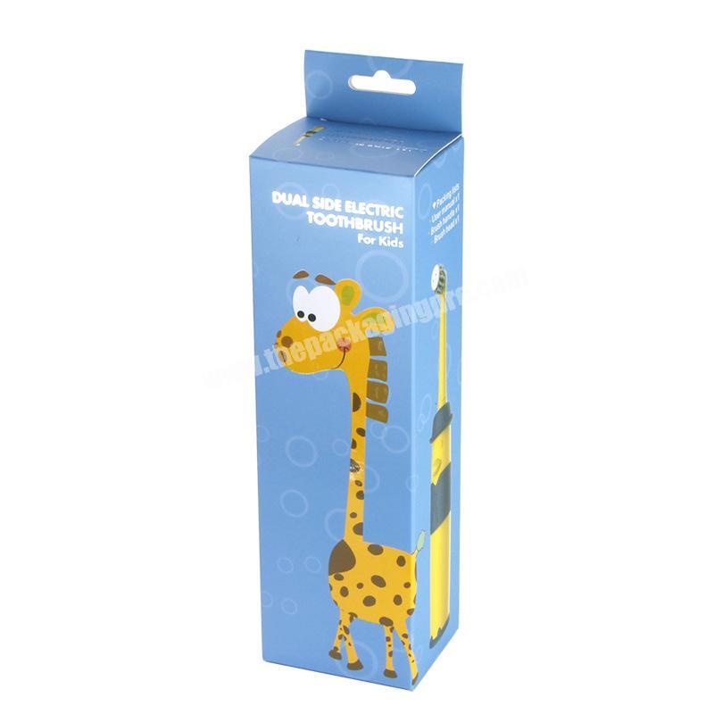 Luxury custom cardboard paper packaging children toothbrush box with hook