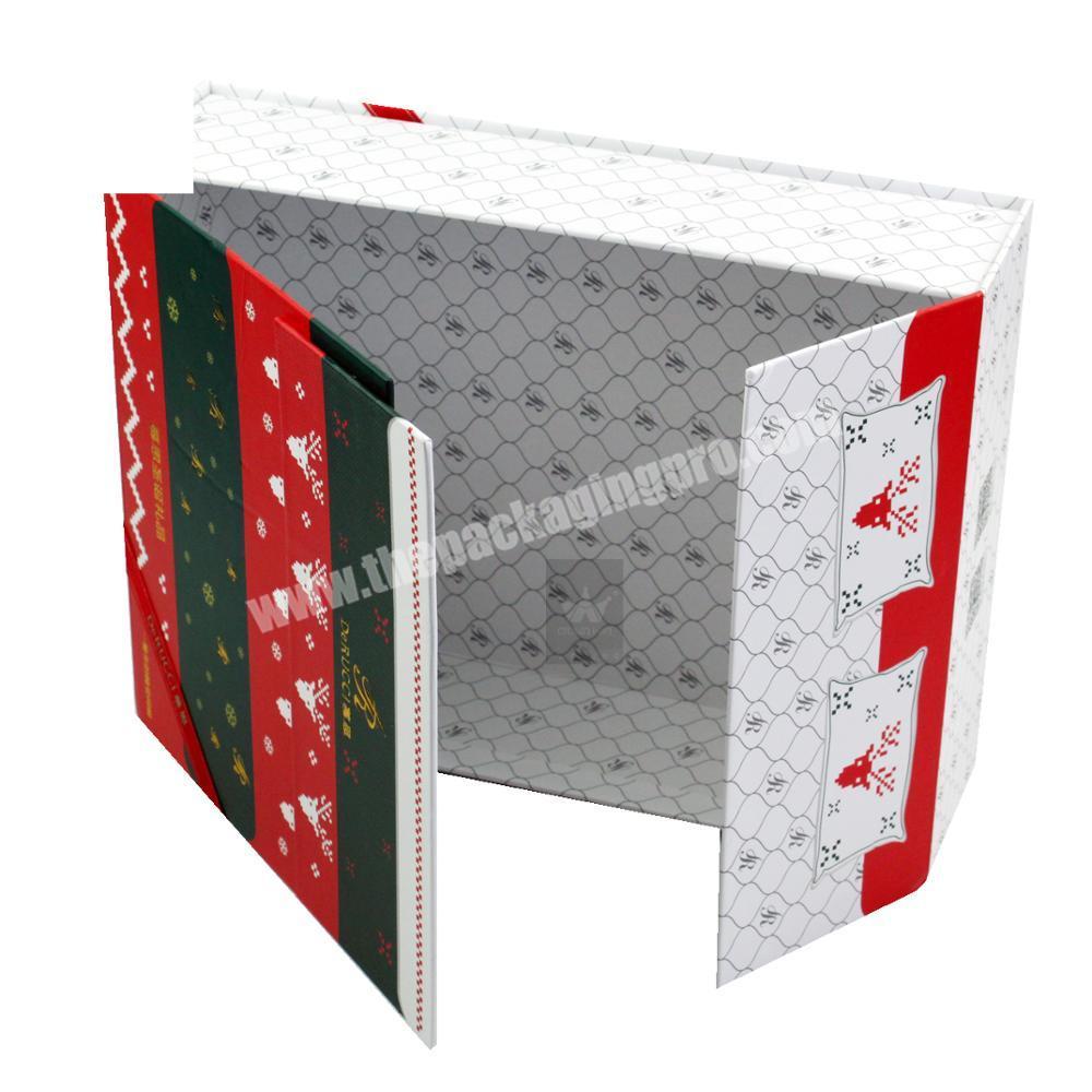 Luxury Custom Cardboard Paper White Magnetic Gift Box With Ribbon
