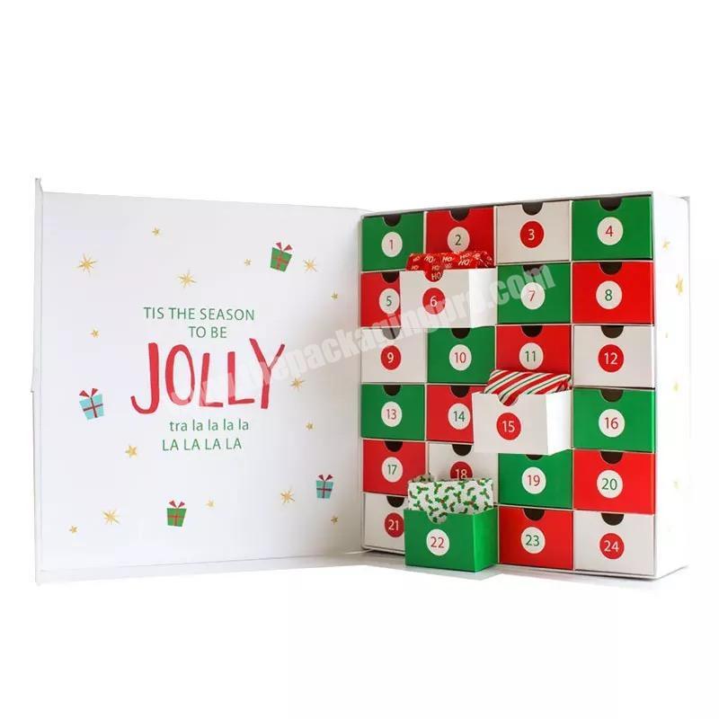 Luxury Custom Christmas Advent Calendar Box Empty Custom Luxury Chocolate Drawer Gift Box