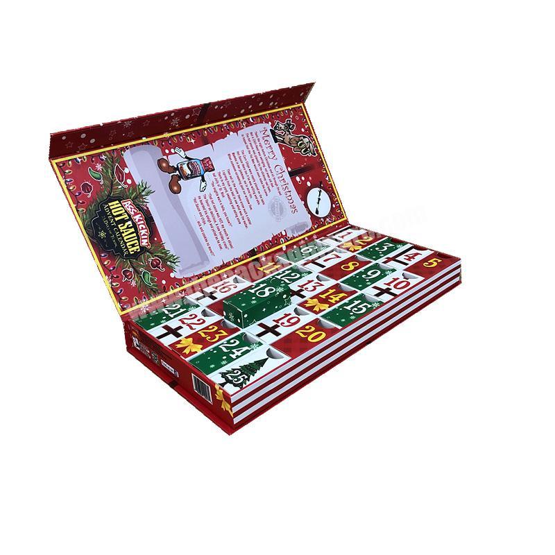 Luxury custom design gift  cardboard advent calendar paper christmasbox packaging box