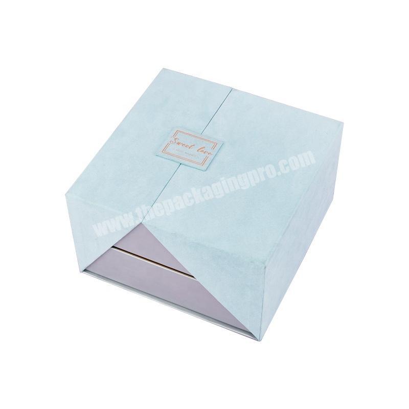 Luxury Custom Double Door Opening Paper Cardboard Velvet Gift Box For Cosmetics