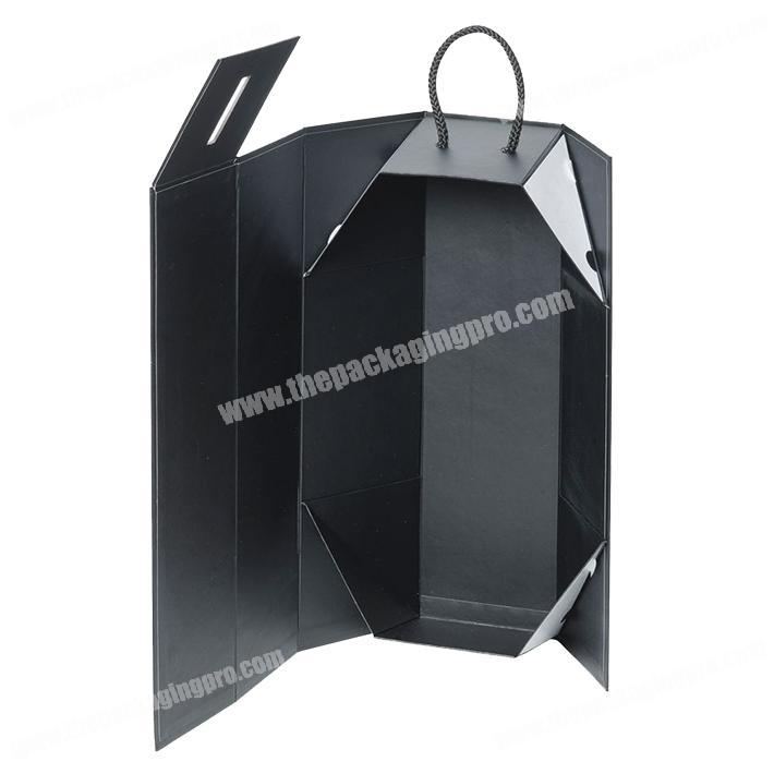 Luxury Custom Foldable Flat Cardboard One Bottle Wine Package Box