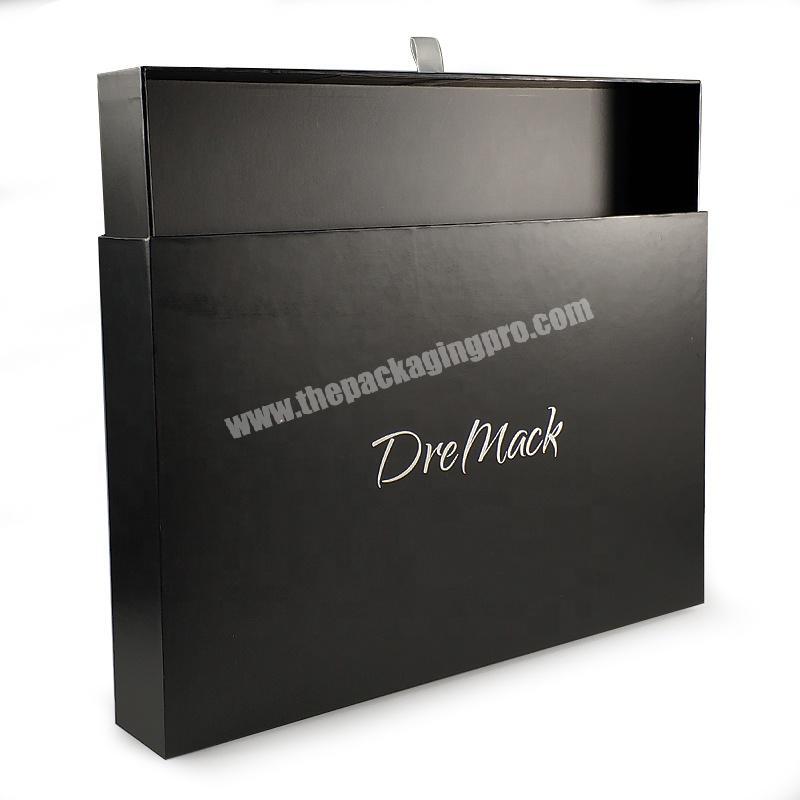 Luxury Custom Garment Cardboard Packaging Drawer Box Design With Stamping Logo
