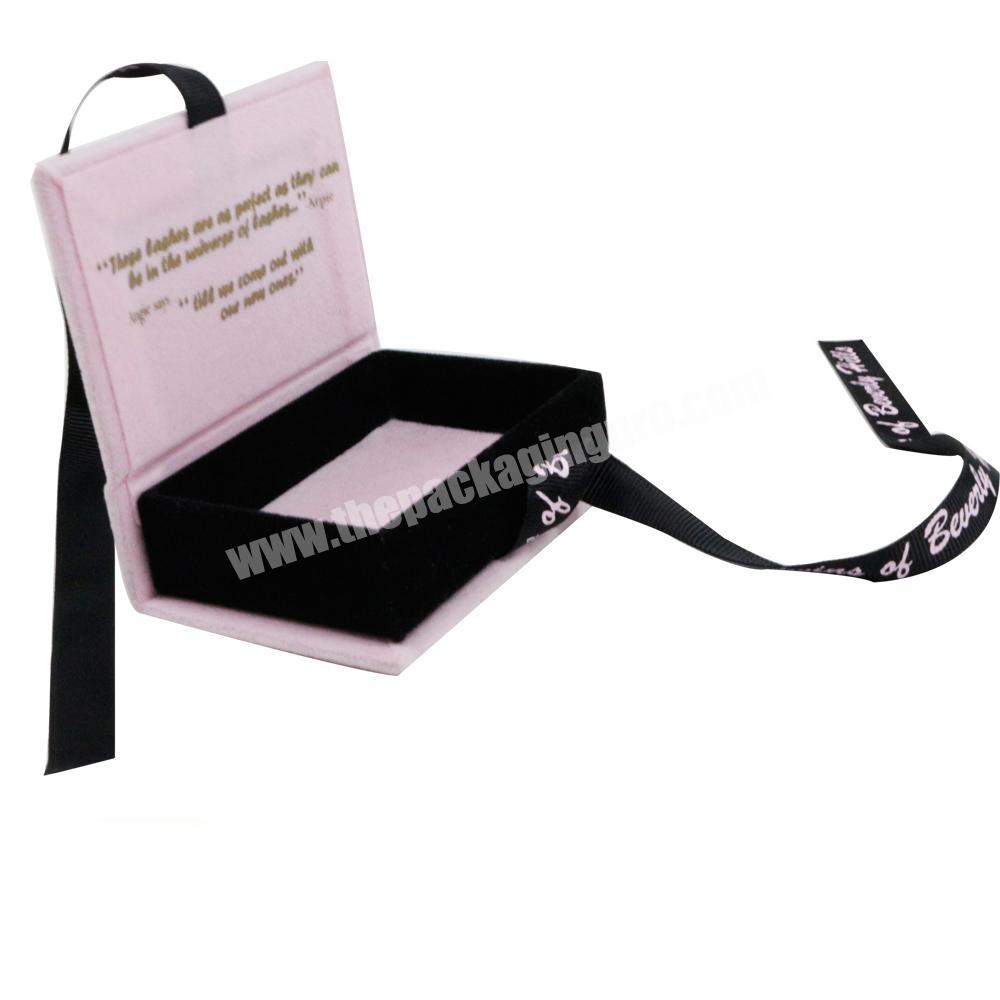 Luxury Custom Gold Foil Logo Velvet Gift Box Cosmetic hair extension Packaging Box