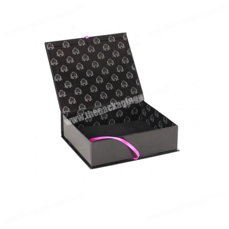 Luxury custom high grade hair extension bundle packaging magnetic eyelash wig box with ribbon