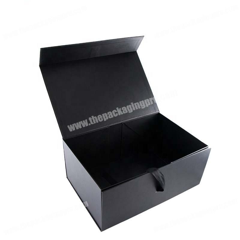 Luxury Custom Hot Selling Rigid Cardboard Black Folding Magnetic A4 A5 Size Planner Notebook Box