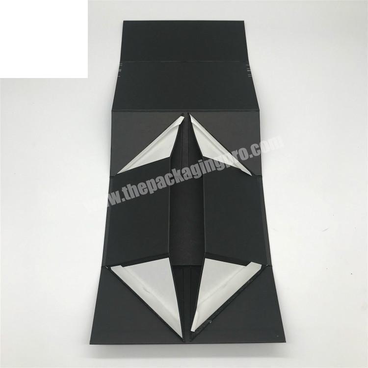 Luxury custom hot stamping logo folding paper box gift box with ribbon