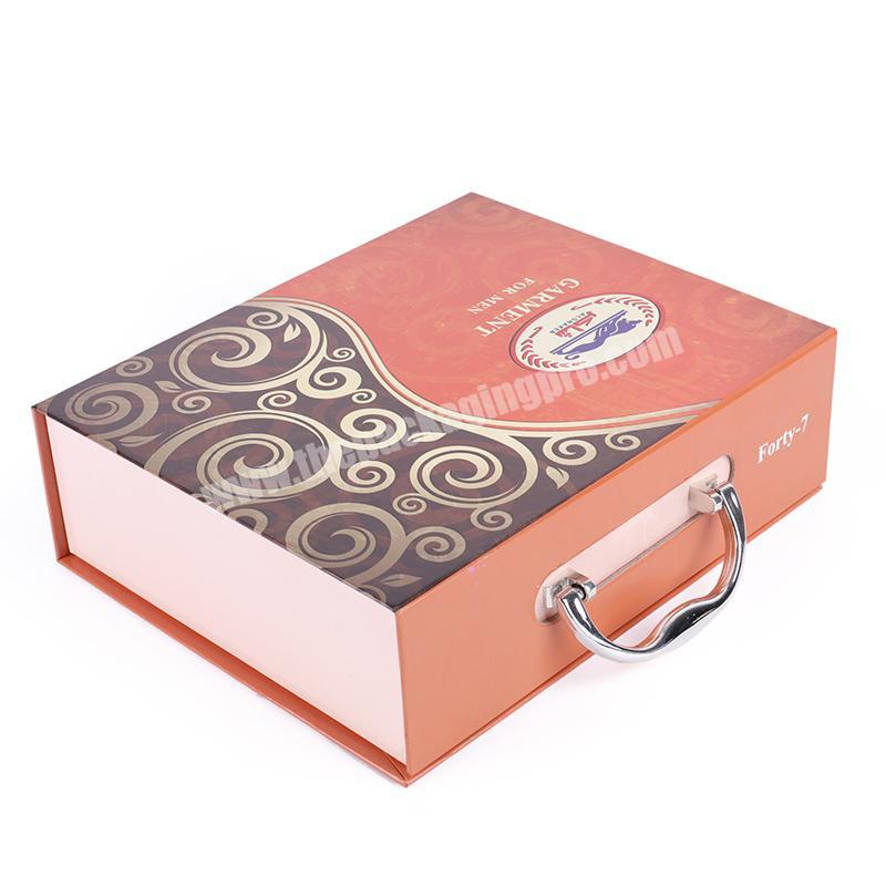 Luxury Custom Logo Beauty Men Clothing Packaging Gift Box With Handle