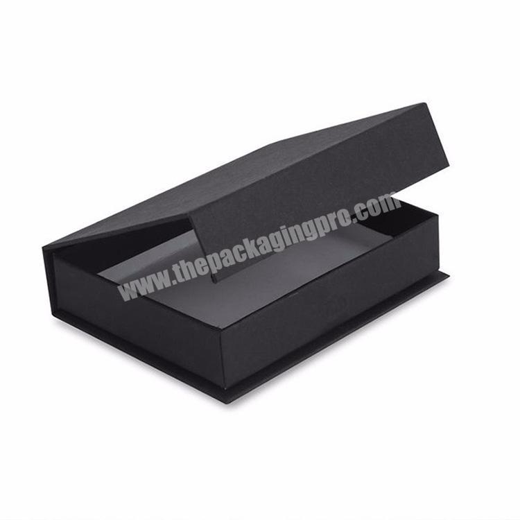 Luxury custom LOGO cardboard paper magnetic closure  black kraft paper gift packaging boxes