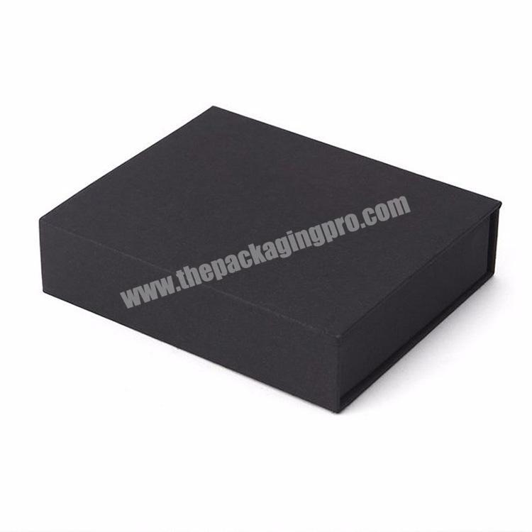Luxury custom LOGO cardboard paper magnetic closure black paper gift packaging boxes for USB