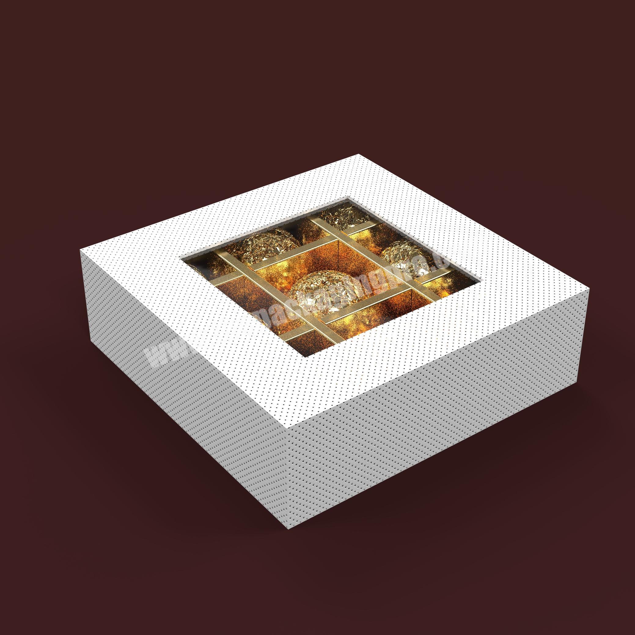 Luxury custom logo christmas candy chocolate packaging gift box with window